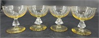 4 MCM Bryce Bros Yellow Goblets