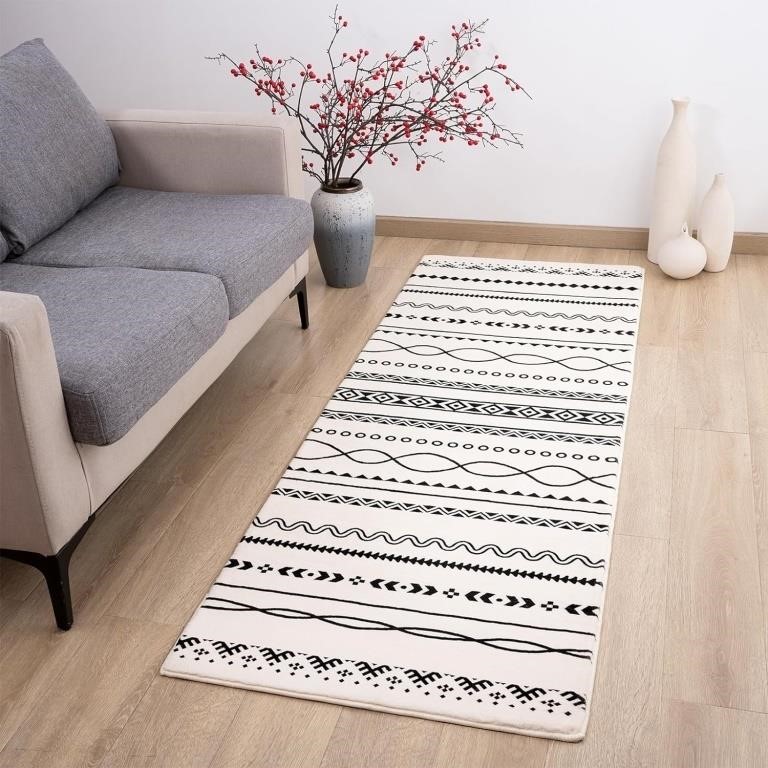 New Moroccan Runner Rug, 2x6 Super Soft Non-Slip