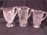 Three early American pattern glass serving