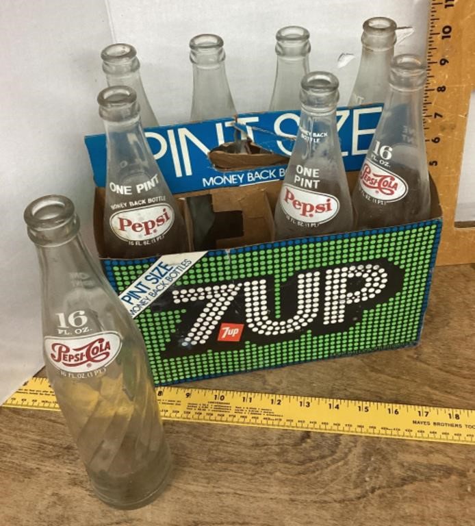 6-pack of 16 ounce Pepsi bottles in 7UP carrier