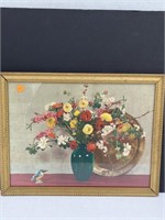 Framed Vintage Floral Art