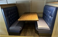 2 seat double booth with wall mount table top