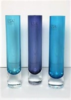 LSA Polish Molded Color Glass Vases