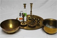 Brass from India & Hong Kong:  Platter, Bowl,