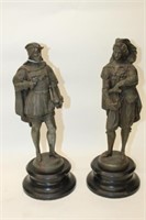 Pair of Victorian Spelter Figures 14"