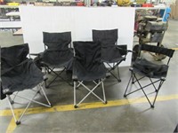 5 Black Fold Up Chairs
