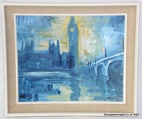 J . Isherwood Abstract 'Houses of Parliament' Oil