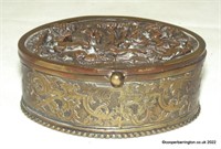 19th Century Oval Brass Box