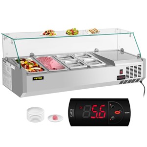 VEVOR Refrigerated Condiment Prep Station, 48-Inch