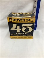 Browning “45 Power” 12 Ga. Shotgun Shells & Box,