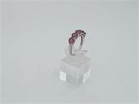 Sterling Multi Garnet Crystal Ring Like New