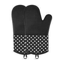 P3528  SIKITUT Silicone Oven Mitts, Black