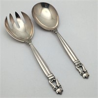 Georg Jensen Sterling Silver Serving Spoon & Fork