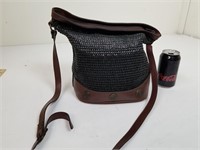 Brown And Black Woven Purse