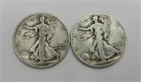 1943 & 1944 Walking Liberty Half Dollars