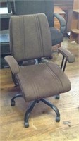 Brown cloth adjustable office chair