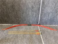 Red Bow and Three Wooden Arrows