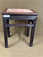 Antique Rosewood & Marble End Stand