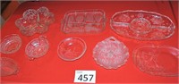 Cut glass serving dish lot