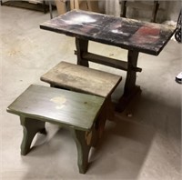 Long John Silver table and 2 benches
