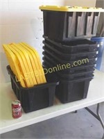 8 New Plastic Totes with Lids