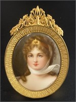Antique Victorian miniature portrait of Queen  Lou