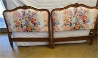2 vintage twin upholstered head boards