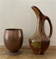 vintage pitcher & copper cup