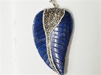 Lapis Lazuli Crystal Leaf Shaped Pendant