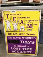 TEAM TIN SIGN, 20 X 28"