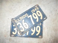 Pair of Illinois 1949 License Plates