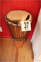 Vintage African Wood Percussion Drum (Hole in