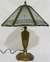 Early Paneled Glass Lamp - 24"