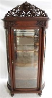 Exceptionally Carved Curved Glass Cabinet