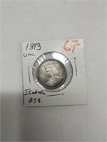 1893 Isabella 25 Cent Commemorative Uncirculated