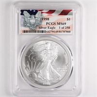 1998 Silver Eagle PCGS MS69