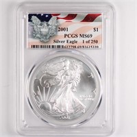 2001 Silver Eagle PCGS MS69