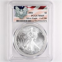 2001 Silver Eagle PCGS MS69