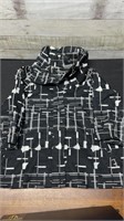 Samuel Dong Black/ White Patterned 3/4 Sleeve Line