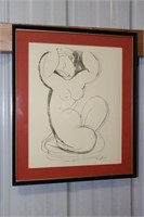 Framed Amedeo Modigliani Modern Art Picture of a