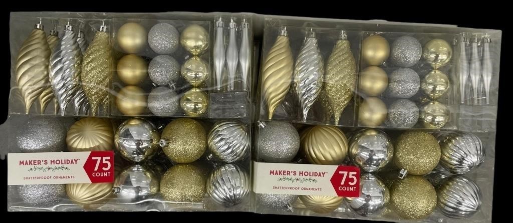 NEW Gold/Silver Shatterproof Ornaments