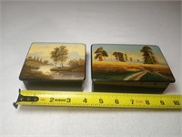 Pair of Handpainted Laquer Boxes