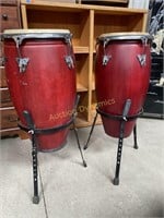 Pair of Conga Drums on Stands