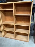 Double Bookshelf Unit, oak look, approx. 5' tall