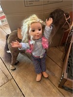 paradise kids 18"blonde doll and horse,