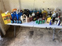 LARGE LOT OF AUTOMOTIVE OILS AND CHEMICALS