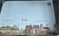 35.5x24 Model Train Background Poster