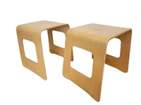 Pair Ikea Bentwood Stacking Side Tables