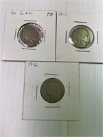 1918, 1935, 1912-V Nickel & Buffalo Lot