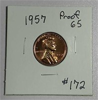 1957  Lincoln Cent   Proof 65